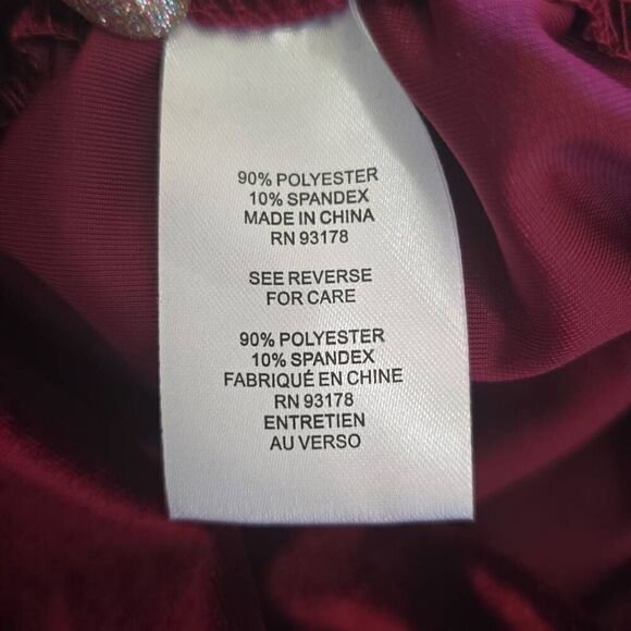 HOUSE OF HARLOW 1960 Dress Women's One Shoulder Velvet Ruched Side Garnet Nicole - Picture 8 of 9